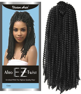 Yiwu Vivian tóc bán buôn afro EZ Twist Braid ngắn kinky Twist phần mở rộng tóc bện tóc số lượng lớn 10inch mùa xuân Bím Tóc - Product Image 1