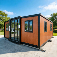 Maison conteneur préfabriquée extensible de 40 pieds sur 20 pieds, 2 chambres, 16 mm, testée aux intempéries, isolée, étanche, mobile, compacte, type Casita