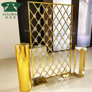 ฉากหลังงานแต่งงานสแตนเลสสีทองดีไซน์หรูหราพร้อมโลโก้สั่งทำสำหรับจัดแสดงงานปาร์ตี้ - Product Image 2