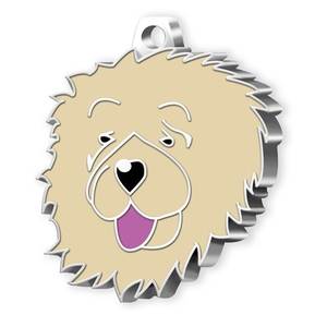 Placa de Identificación para Perro Chow Chow, de Metal Color Crema - Product Image 1