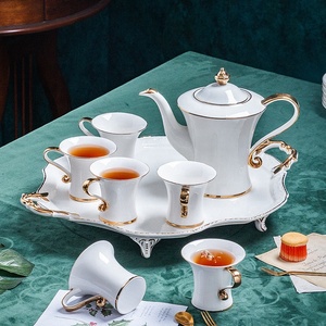 Nordic Simple White Ceramic Coffee <b>Set</b> Hand-Painted Gold Bone China Afternoon <b>Tea</b> Wholesale - Product Image 1
