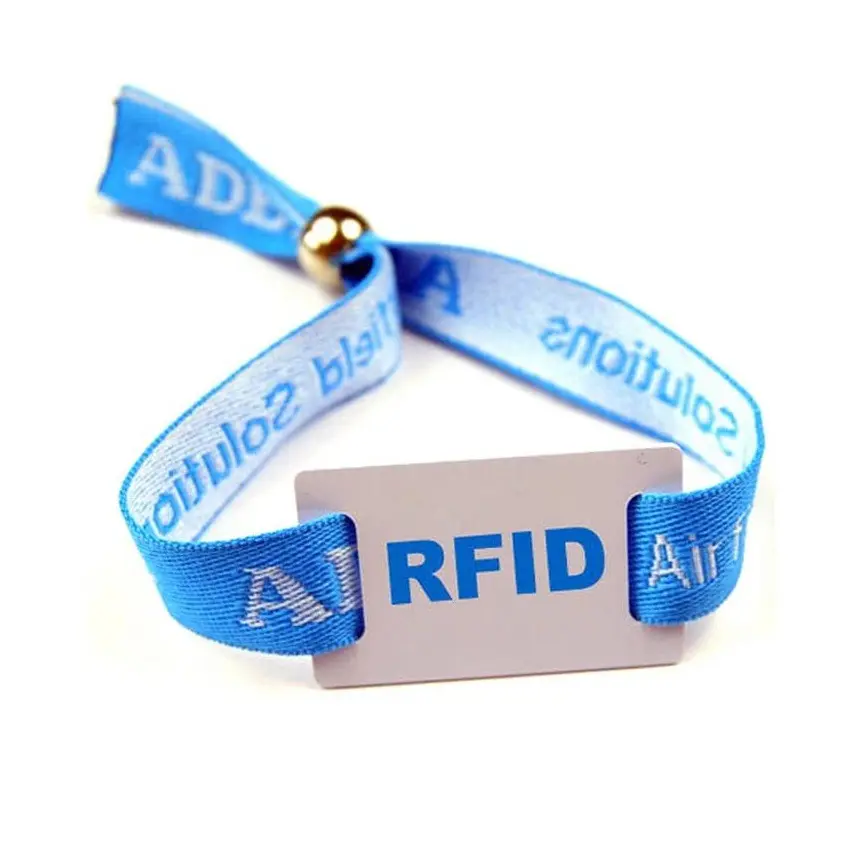 Erişim kontrol sistemi için özel Logo 213 çip RFID tek kullanımlık kumaş bileklik