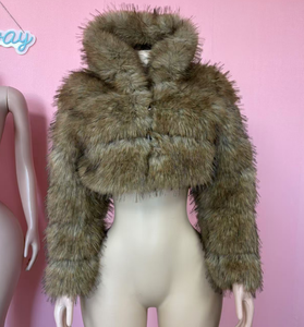 Cappotto in Pelliccia Sintetica Taglia <span class=keywords><strong>S</strong></span>-8XL per Donna, Giacca Invernale Corta con Maniche Lunghe, Felpa con Zip in Finta Pelliccia di Volpe - Product Image 4