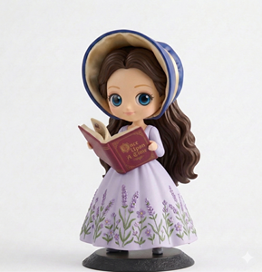 Figurine d'action personnalisée Q Version Sweet Girl avec robe superposée et nœud, figurine d'anime - Product Image 4