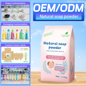 Jabón en Polvo Natural Portátil Personalizado OEM, Eliminación de Manchas Súper Fuerte, Bolsas Grandes de 2.5 kg, Fragancia Duradera, Lavandería de Ropa - Product Image 1
