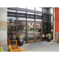 Façade de magasin Vitre commerciale en aluminium à double vitrage Vitre simple Porte française