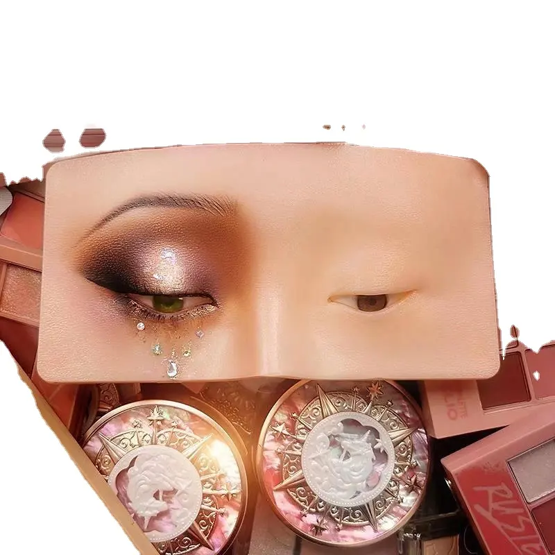 Riutilizzabile Silicone viso occhi trucco pratica bordo ombretto stampo simulazione trucco cosmetico formazione maschera Pad