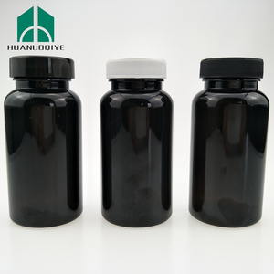 Vitamin Plastic Bottles 150 CC PET Shiny Black Plastic Vitamin Bottles Capsule Bottle With Screw Lids