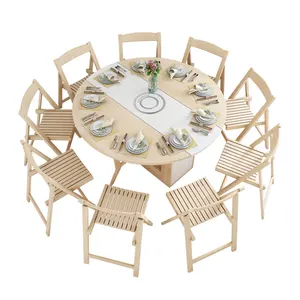 Hot selling product wooden folding small round expandable dining table