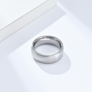 Men's 8mm Matte Titanium Steel <b>Ring</b> <b>Plain</b> Band Daily Wear Jewelry Gold Black Blue Silver Color Options - Product Image 4