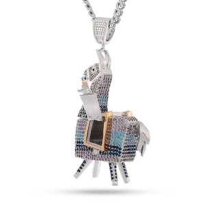 Pendentif Llama en Argent Sterling 925, Sertissage Diamanté, Bijou Hip Hop Tendance, Plaqué Rhodium Personnalisé, Breloque Unisexe - Product Image 3