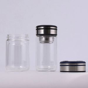 Tasse en verre à double paroi pour femmes, épaisse, isolée thermiquement, mini tasse à thé portable pour le bureau, cadeau, tasse publicitaire avec logo - Product Image 2