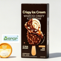 Boîte en carton blanc personnalisable avec logo, pliable, pour bâtonnets de crème glacée croustillante, bâtonnets de crème glacée, boîte en papier de qualité alimentaire pour aliments congelés