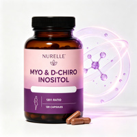 Capsules de Myo-Inositol et D-Chiro-Inositol, rapport 40:1, avec Ashwagandha et Vitamine D, pour l'équilibre hormonal et le soutien du cycle féminin, 120 unités