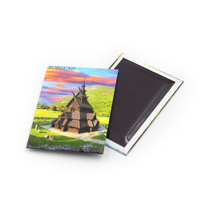 Imán de impresión personalizado de fábrica profesional, placa de hojalata de Metal recubierta de papel artístico de recuerdo, imanes de nevera personalizados - Product Image 1