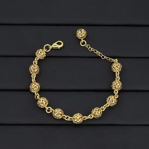 JXX Trendy 24K Gold-Plated Bead Bracelet Hot Selling New Design Brass Jewelry Women's Bracelet Wholesale in Malaysia - Product Image 1