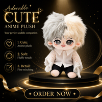 Poupée en peluche personnalisée bicolore à poils longs, style anime, avec cardigan en dentelle, pour cadeau et décoration