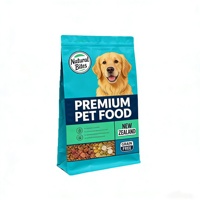 Sachet d'emballage alimentaire pour animaux de compagnie à fond plat, imprimé sur mesure, à 8 soudures latérales, en feuille d'aluminium, pochette verticale refermable à fermeture éclair pour aliments secs pour chiens et chats, vente en gros