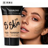 Fond de teint couvrant adapté à tous les types de peau, longue tenue, fini lisse HD, plusieurs teintes, marque privée, logo personnalisé, OEM