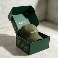 Boîte d'emballage et d'expédition personnalisée en carton gaufré, écologique, recyclable et biodégradable pour chapeaux de baseball et de cowboy