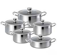 Ensemble de casseroles de luxe moderne en acier inoxydable triple couche antiadhésif nid d'abeille, 10 pièces, couvercles en verre, cuisson saine, 20/24/28/32 cm