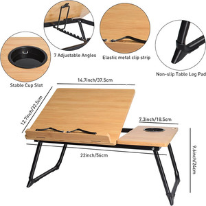 Portable lecture dans le <span class=keywords><strong>lit</strong></span> manuel réglable porte-<span class=keywords><strong>livre</strong></span> plateau bambou <span class=keywords><strong>support</strong></span> d'ordinateur portable avec page trombones - Product Image 3