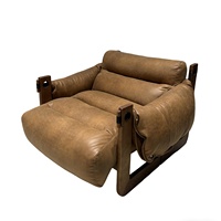Canapé simple inclinable en cuir rétro OEM, fauteuil de détente convertible pour salon, chambre, balcon, appartement