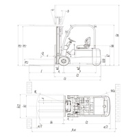 YCMG 1-Tonnen Mini-Elektrostapler, 3-Rad-Kompakt-Gegengewichtsstapler mit Lithiumbatterie für schmale Gänge, CE ISO