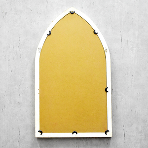 Luckywind — <span class=keywords><strong>miroir</strong></span> de <span class=keywords><strong>porte</strong></span> arquées blanc fait à la main, <span class=keywords><strong>miroir</strong></span> en <span class=keywords><strong>bois</strong></span>, décoration murale de Style campagnard, Vintage primaire - Product Image 5