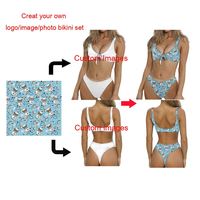 Custom Logo Haïtiaanse Jamaicaanse Vlag Gedrukt Sexy Strikje Tweedelige Bikini Set Hoge Taille Bikini Vrouw Strand Badmode Voor vrouwen