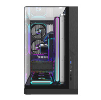 Boîtier PC Gaming ATX Full Tower avec Panorama Circulaire en Verre Trempé Double Face