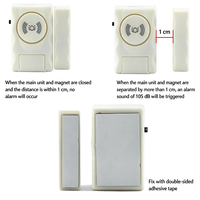 Alarm Kontak Pintu & Jendela Nirkabel Portabel Independen 105dB Alarm Anti-pencurian dengan Sensor Magnetik Deteksi 10m Keamanan