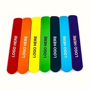 Custom Logo Cartoon <b>Slap</b> Bracelets Arm <b>Bands</b> Night Running Different Colors Rubber Wristbands DIY <b>Slap</b> Bracelet for Children - Product Image 1