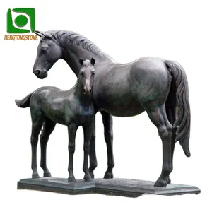 Grande decoração ao ar livre bronze animal fundido escultura do pesadelo e cavalo do pau