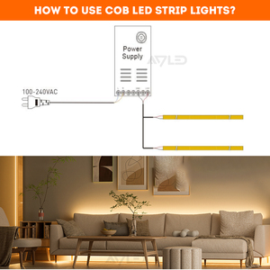 Bandes LED COB fines de 5 mm, 12 V/24 V CC, pour la décoration intérieure, le bricolage, les voitures, les armoires, les plafonds - Product Image 6