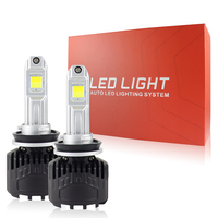 Ampoules de phare LED H4 H7 H11 blanc froid/blanc chaud/jaune 2/3 couleurs 13000lm 130W avec ventilateur de refroidissement en aluminium IP65 1 pièce