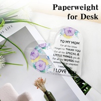 Plaque en acrylique transparente personnalisée en forme de cœur avec message floral, souvenir de la fête des mères, de mariage, de remise de diplôme, cadeau souvenir