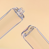 Flacons d'huile essentielle carrés plats transparents en gros, flacons compte-gouttes à paroi épaisse en PETG, flacons de sérum de 60 à 120 ml