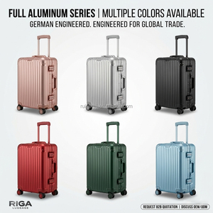 Valigia in Alluminio Personalizzabile Blu Chiaro, Bagaglio Rigido in PC, Trolley con Ruote Girevoli, Serratura TSA, Valigia da Viaggio in Metallo - Product Image 2