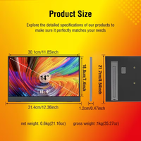 Moniteur portable sans fil de 15,6 pouces avec projection par détection de gravité, écran horizontal et vertical