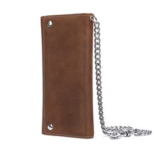 Men's Black Genuine Leather Biker <b>Wallet</b> Vintage Trifold Clutch Bag Purse with Buckle Original <b>Long</b> Bikers Chain <b>Wallets</b> for Men - Product Image 6