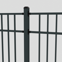 Valla de metal de tamaño personalizable, diseño moderno y elegante, puertas de enrejado de aluminio duraderas para jardín, valla para mascotas para patio trasero