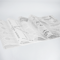 Papier sulfurisé blanc personnalisé à motif journal vintage pour emballage alimentaire de boulangerie, gâteaux et pâtisseries (vente en gros)