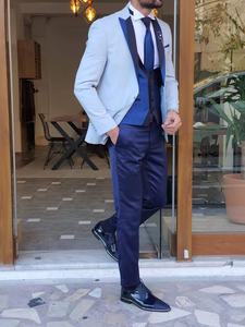 <span class=keywords><strong>Traje</strong></span> de la mejor calidad Blanche Homme Chic padrinos de boda pico solapa esmoquin <span class=keywords><strong>azul</strong></span> blanco negro hombres trajes boda Hommes Blancs Smo King - Product Image 5