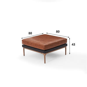 Sofá Esquinero Retro Británico MUMAIDI de Una Plaza, Estilo Vintage, Cuero PU Encerado, Estructura de Madera Maciza, con Reposapiés - Product Image 6