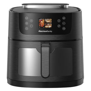 Friteuse à air DORA 8L noire avec intelligence artificielle, fonctions vapeur douce, en acier inoxydable pour usage domestique et hôtelier, manuel d'utilisation en français - Product Image 1