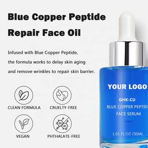 OEM 30ml orgánico azul Ghk-Cu cobre péptido suero antienvejecimiento blanqueamiento poro reducción ácido hialurónico hierbas cuidado facial para el hogar - Product Image 3
