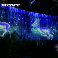 Solution de projection interactive holographique 3D pour les murs extérieurs