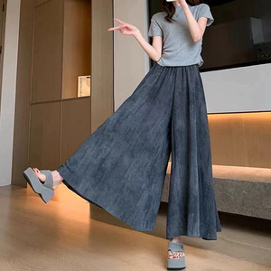 Ropa de <span class=keywords><strong>montaña</strong></span> con sensación colgante fina arrugada de seda de hielo de talla grande, pantalones de talla grande, pantalones de <span class=keywords><strong>verano</strong></span> para <span class=keywords><strong>mujer</strong></span> con tinte de corbata - Product Image 2