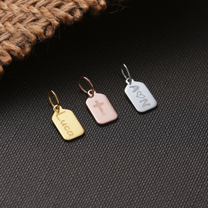 Logo del marchio del Designer personalizzato inciso oro argento nero rotondo disco ovale ciondoli etichette per gioielli per bracciale collana fai da te - Product Image 4